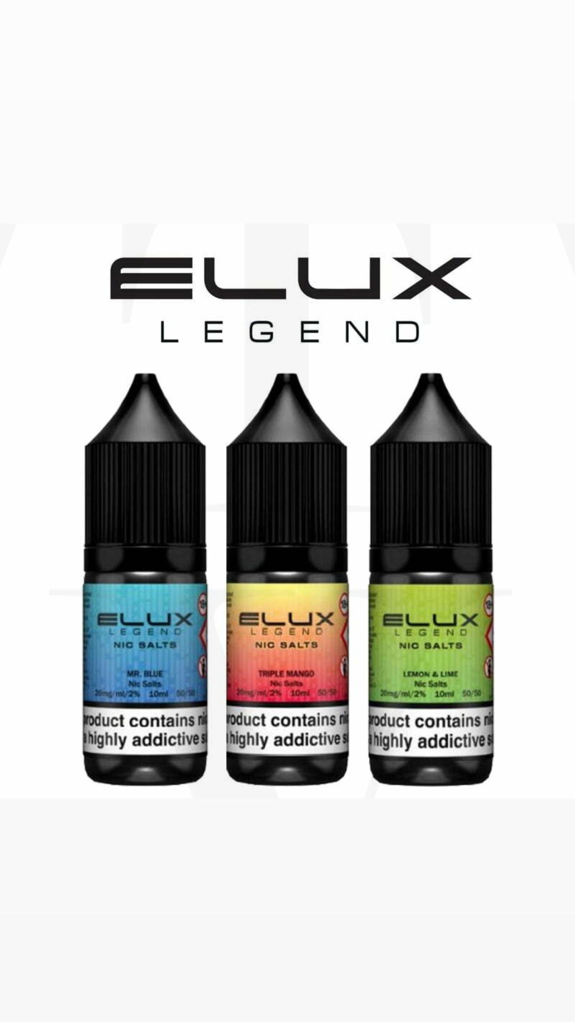 Elux Legend Nicotine Nic Salts 20mg vape